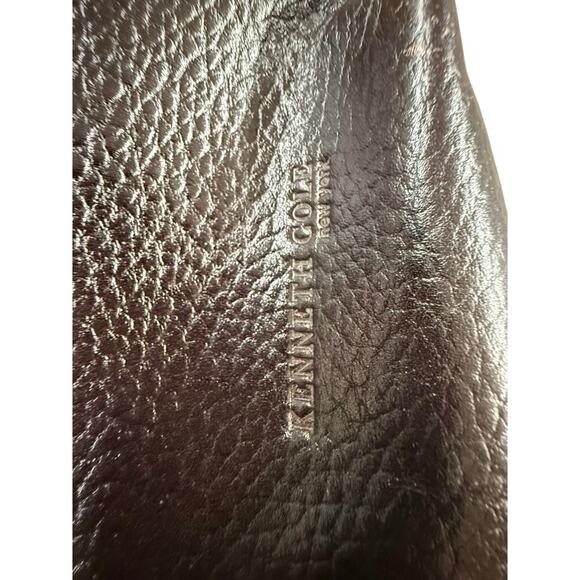 "KENNETH COLE NEW YORK" VTG Leather Briefcase Dk. Brown/Black Messenger Bag - Picture 5 of 16